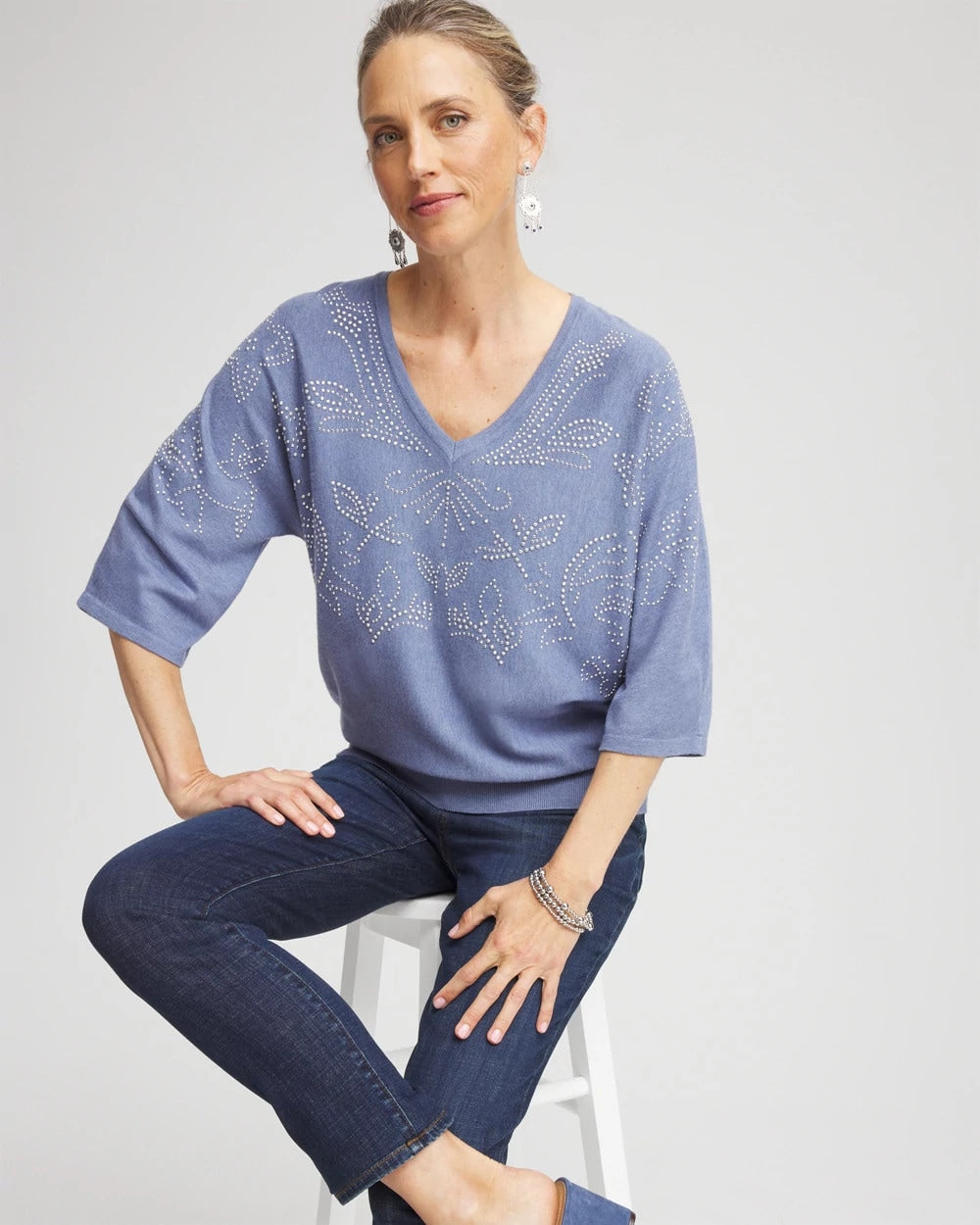 Chico's Women | Dolman V-Neck Sweater BLUE LOTUS