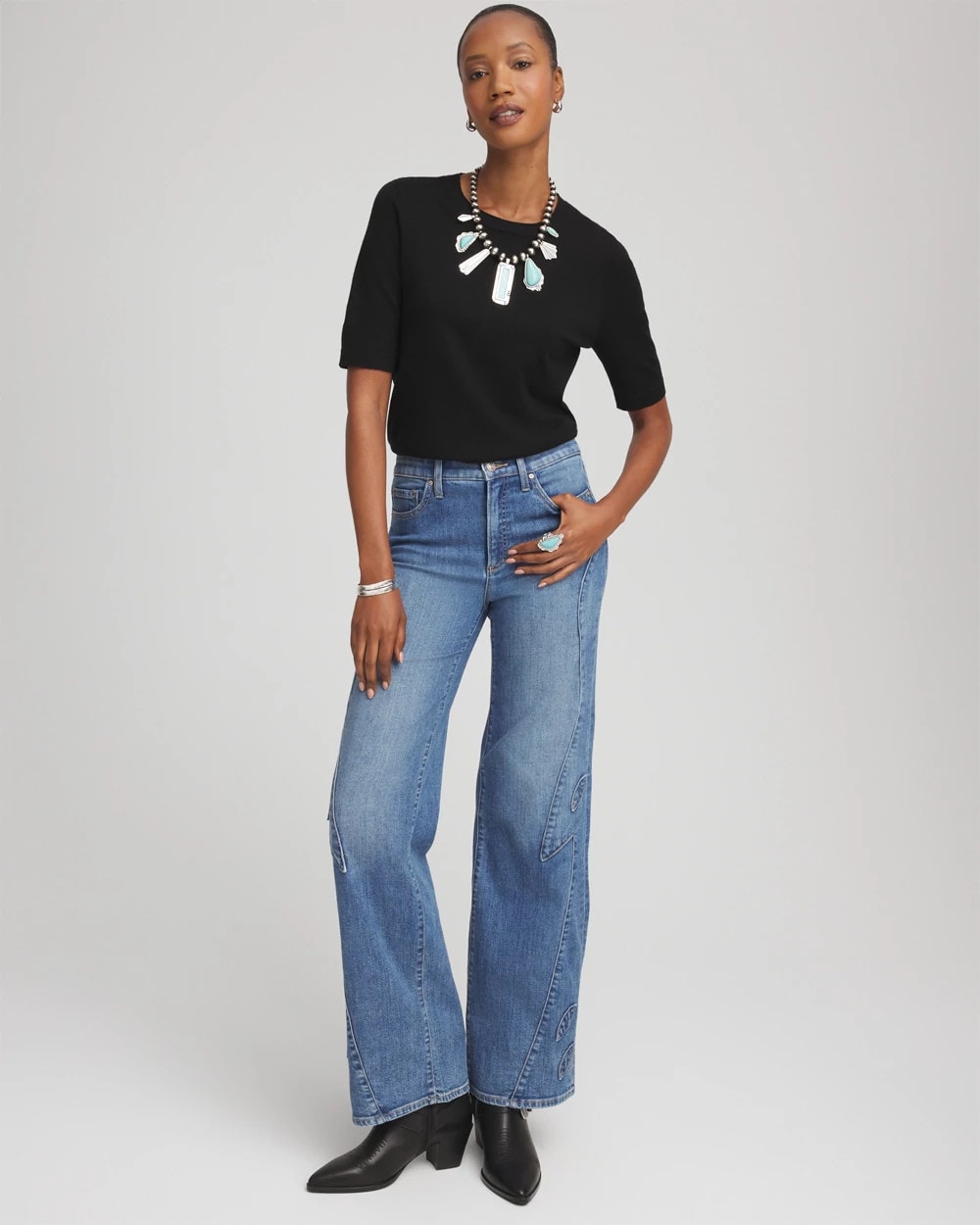 Chico's Women | Ella Classic-Fit Sweater Tee BLACK