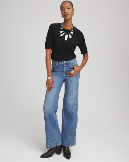 Chico's Women | Ella Classic-Fit Sweater Tee BLACK