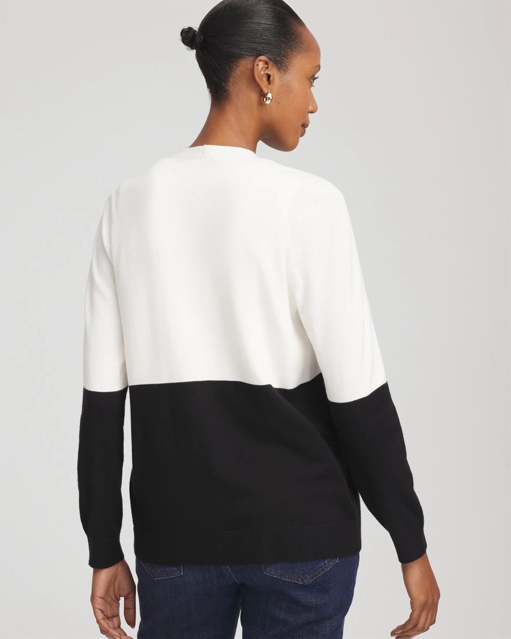 Chico's Women | Ella Colorblock Long-Sleeve Cardigan ECRU