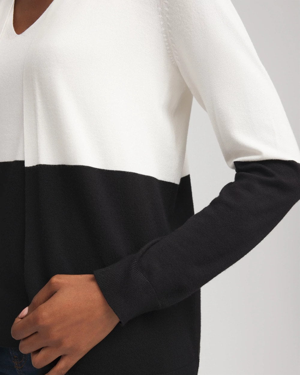 Chico's Women | Ella Colorblock Long-Sleeve Cardigan ECRU