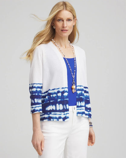 Chico's Women | Tie-Dye Summer Romance Short Cardigan ALABASTER
