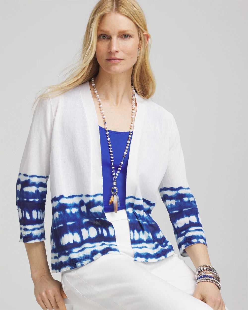 Chico's Women | Tie-Dye Summer Romance Short Cardigan ALABASTER