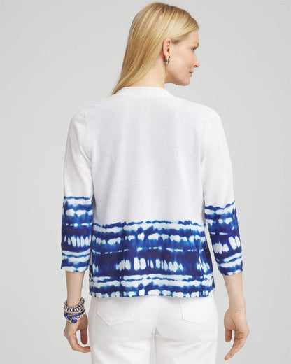 Chico's Women | Tie-Dye Summer Romance Short Cardigan ALABASTER