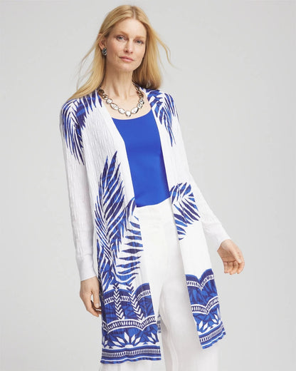 Chico's Women | Island Motif Pointelle Long Cardigan ALABASTER