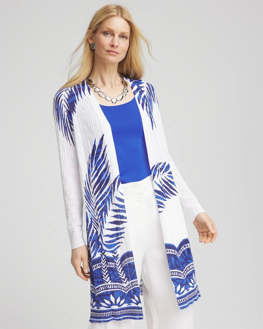 Chico's Women | Island Motif Pointelle Long Cardigan ALABASTER
