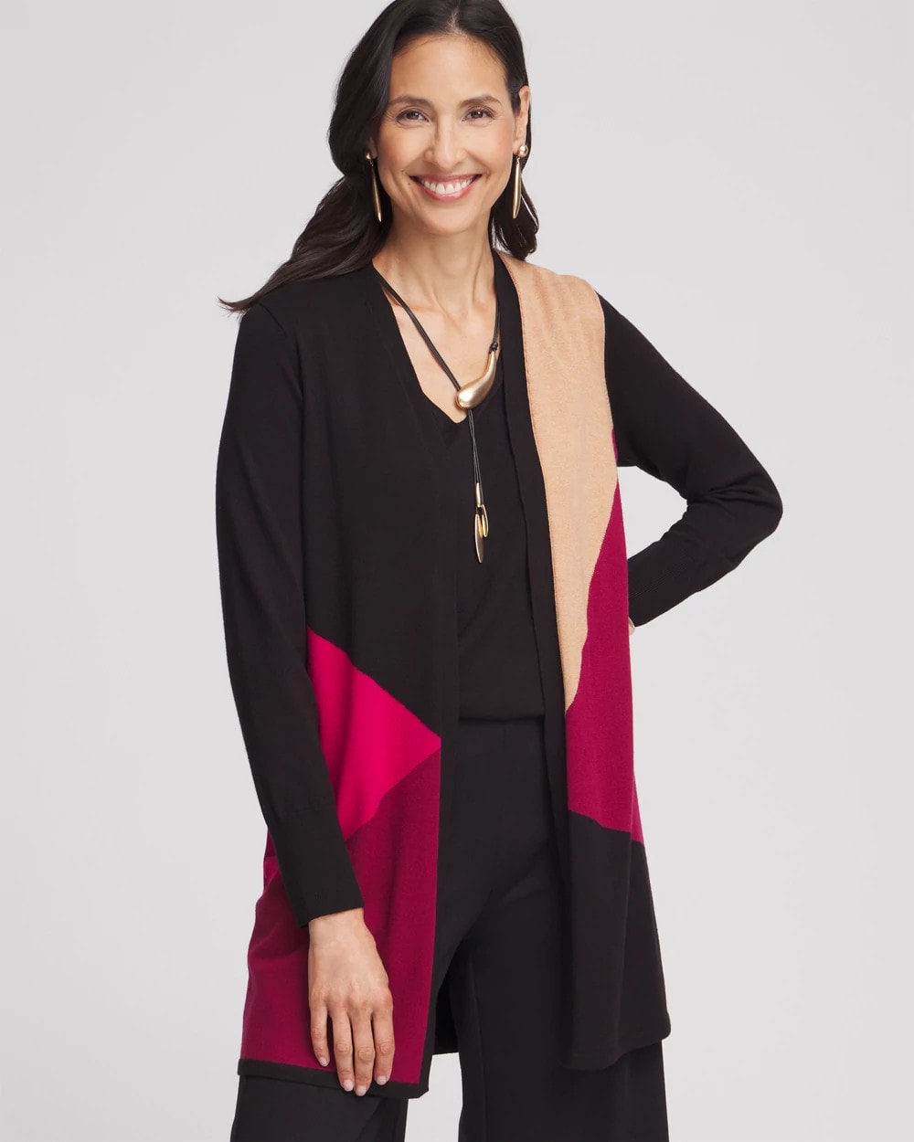 Chico's Women | Colorblock Cardigan BLACK