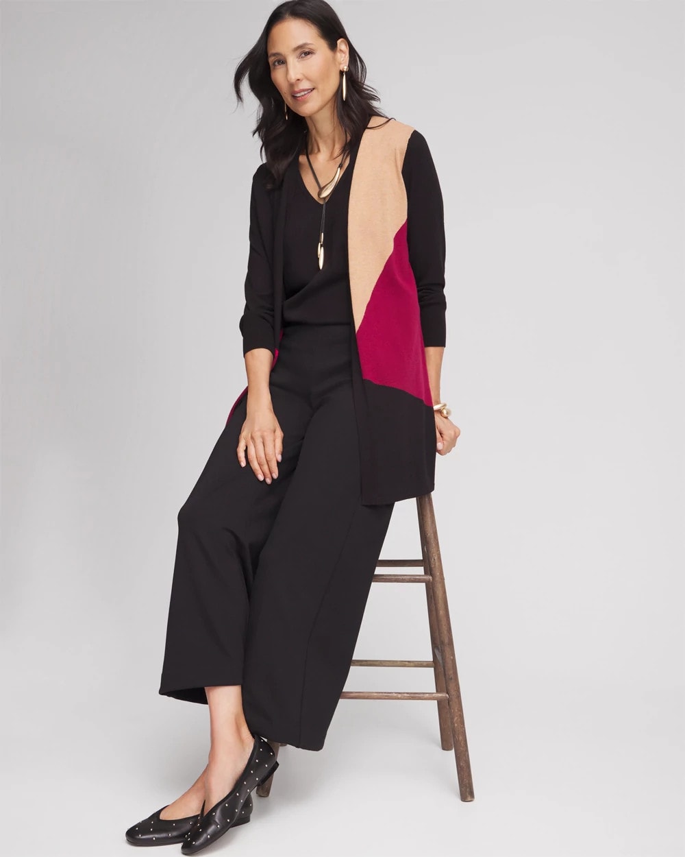 Chico's Women | Colorblock Cardigan BLACK