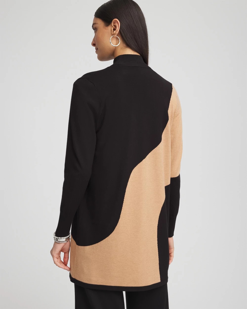 Chico's Women | Intarsia Colorblock Cardigan BLACK