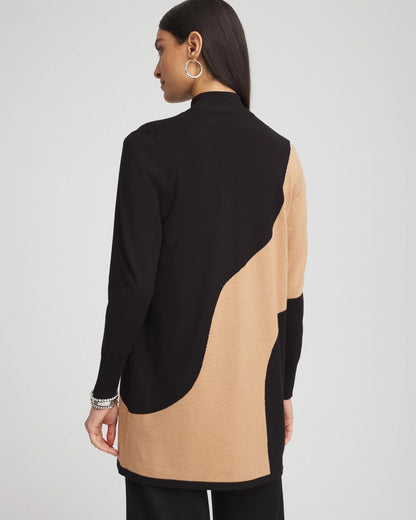 Chico's Women | Intarsia Colorblock Cardigan BLACK