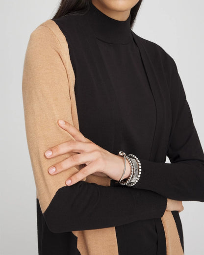 Chico's Women | Intarsia Colorblock Cardigan BLACK