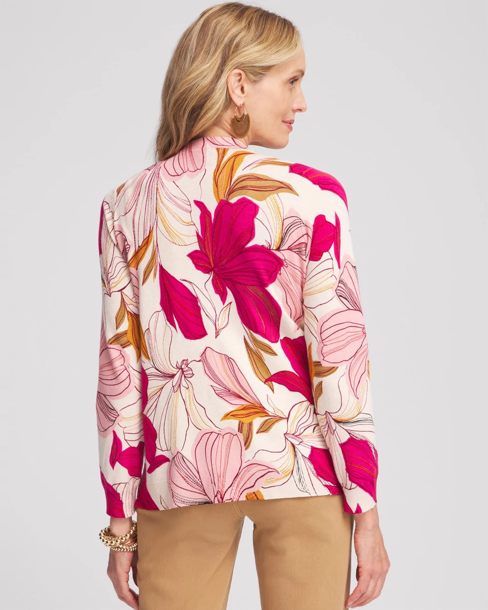 Chico's Women | Blooms Long Sleeve Cardigan BERRY COMPOTE