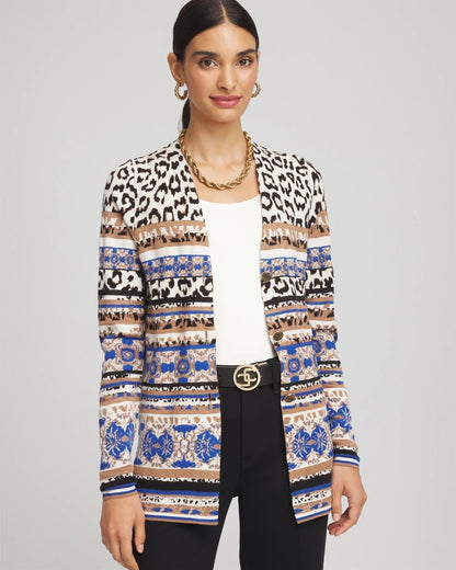 Chico's Women | Animal Fair Isle Cardigan ENGLISH CREAM