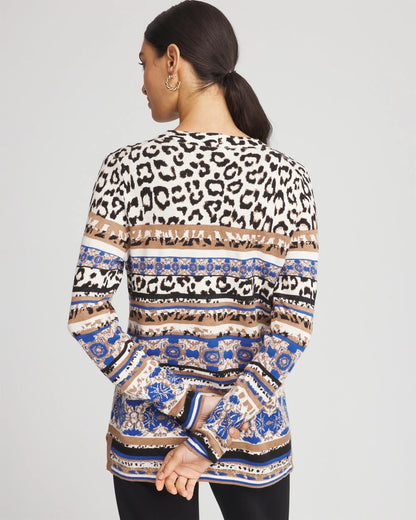Chico's Women | Animal Fair Isle Cardigan ENGLISH CREAM