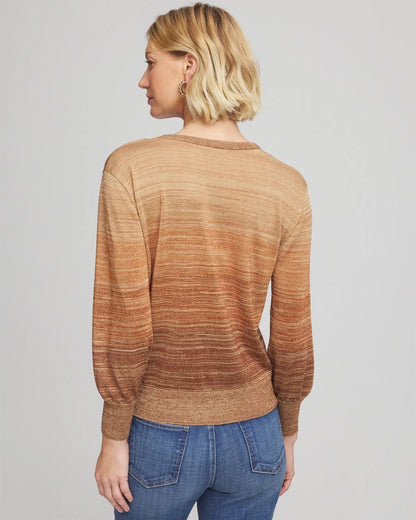 Chico's Women | Ombre Metallic Pullover Sweater CARAMEL APPLE