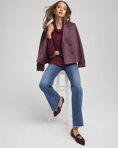 Chico's Women | Cowlneck Long-Sleeved Sweater DEEP CHIANTI