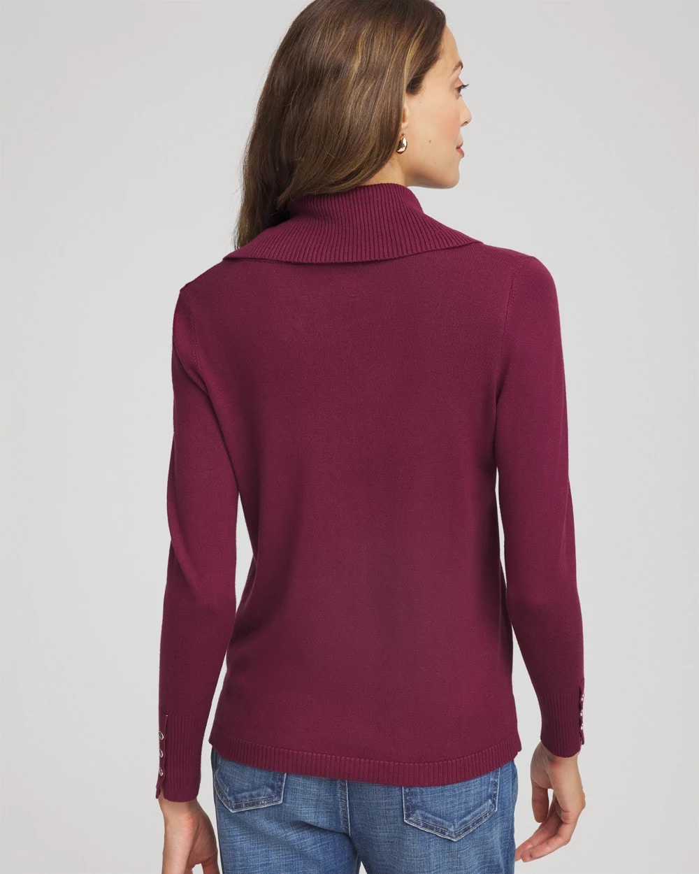 Chico's Women | Cowlneck Long-Sleeved Sweater DEEP CHIANTI