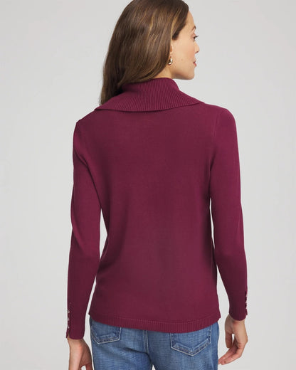 Chico's Women | Cowlneck Long-Sleeved Sweater DEEP CHIANTI