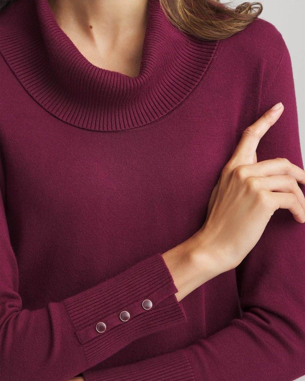 Chico's Women | Cowlneck Long-Sleeved Sweater DEEP CHIANTI