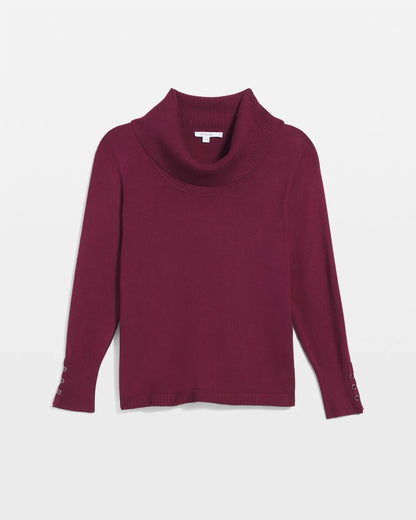 Chico's Women | Cowlneck Long-Sleeved Sweater DEEP CHIANTI
