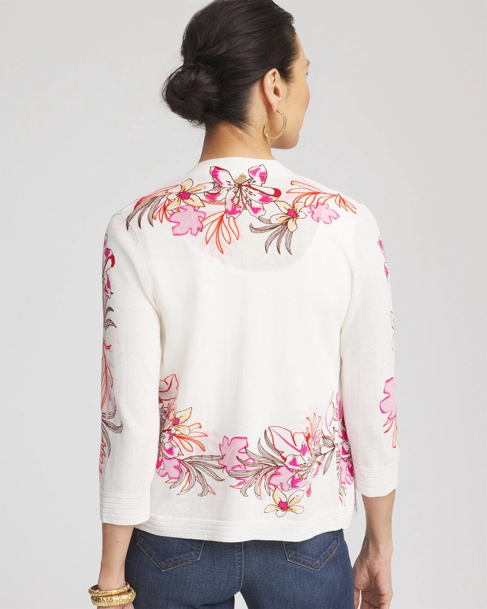 Chico's Women | Summer Romance Floral Cardigan ECRU
