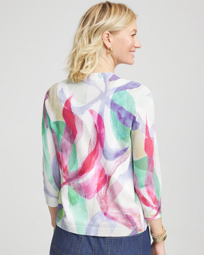 Chico's Women | Summer Romance Watercolor Cardigan ECRU