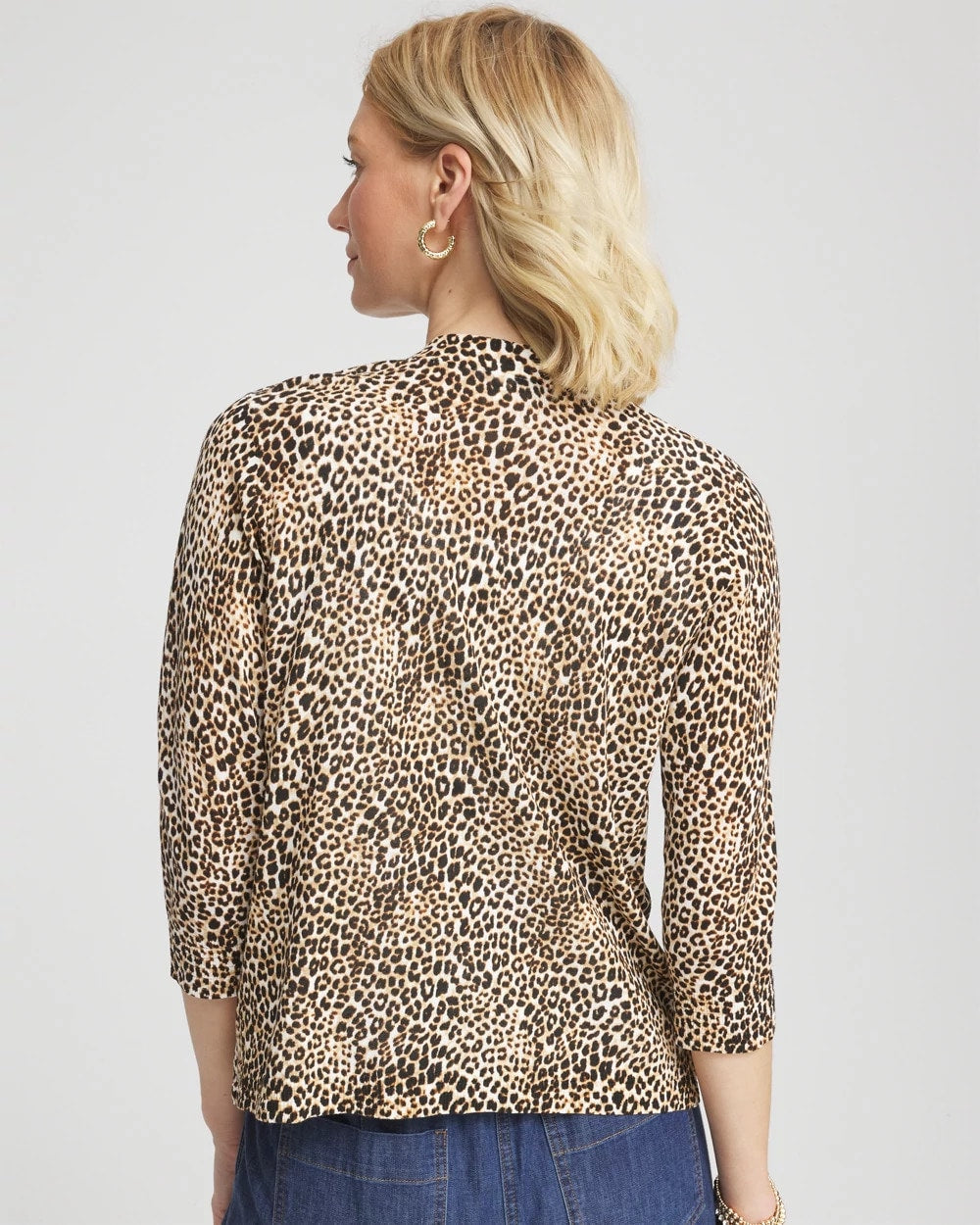 Chico's Women | Summer Romance Animal Print Cardigan BLACK