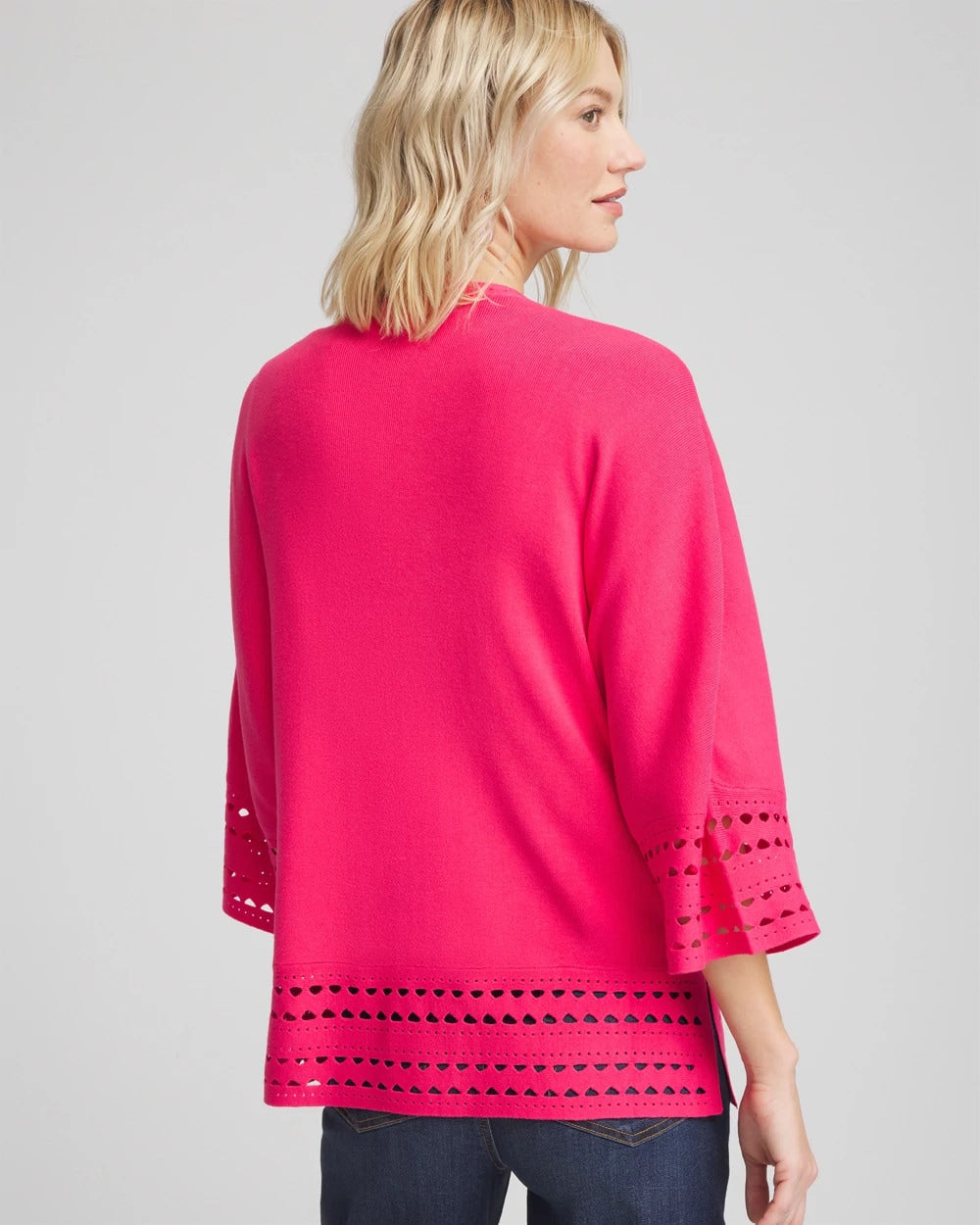Chico's Women | Cutout Open-Front Cardigan DRIED ROSES