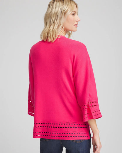 Chico's Women | Cutout Open-Front Cardigan DRIED ROSES