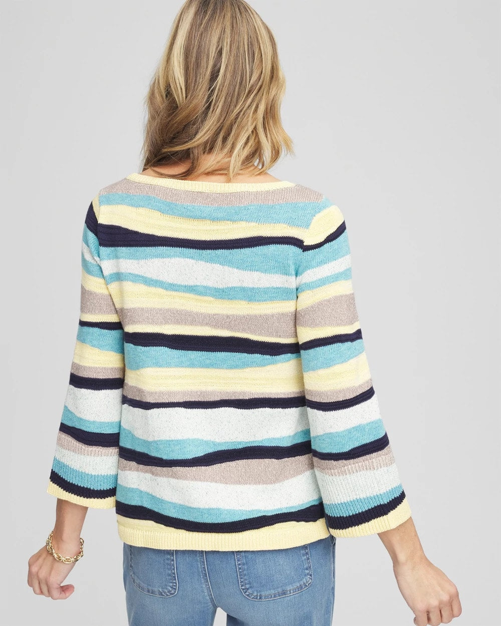 Chico's Women | Striped Pullover AQUATIC TEAL