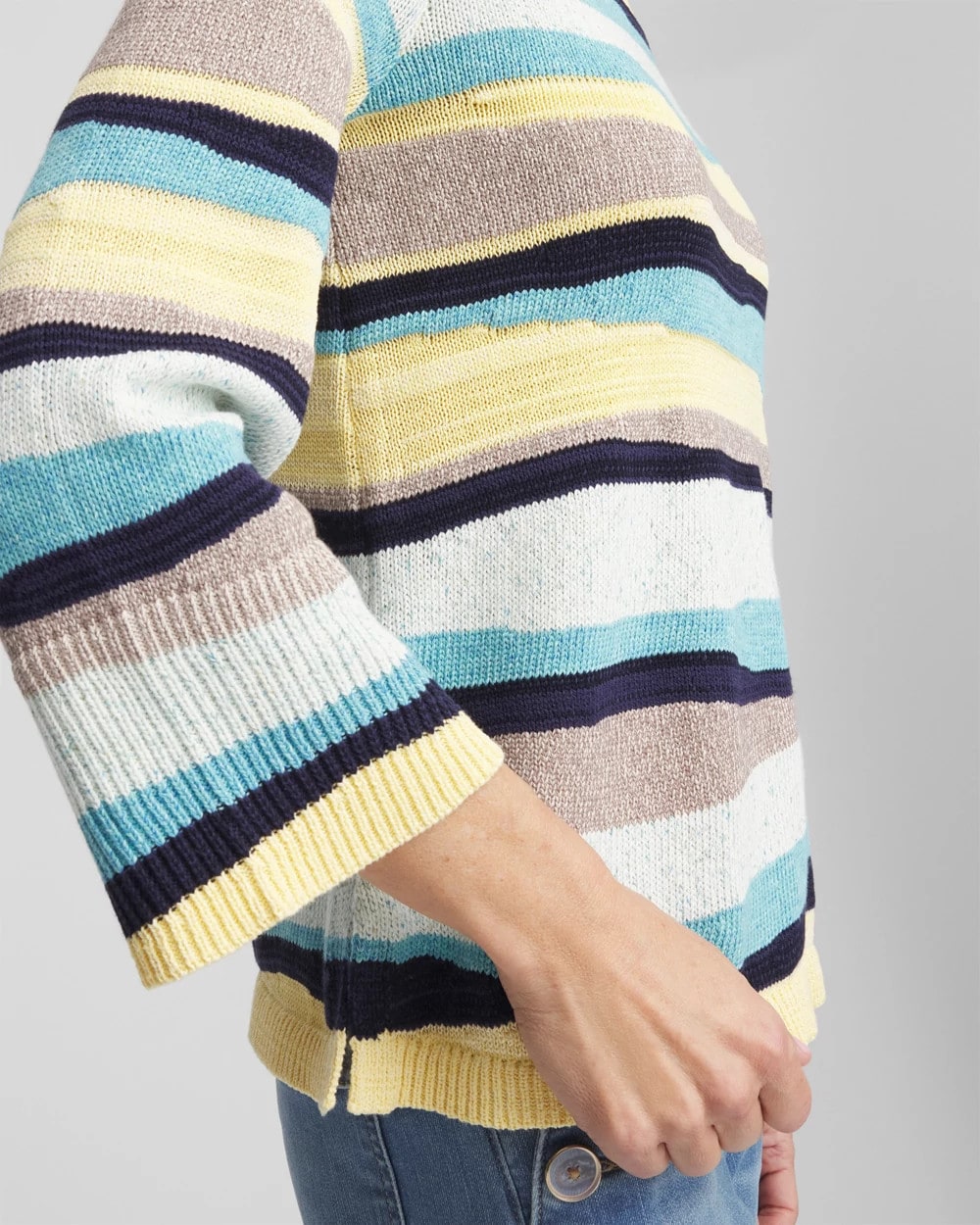 Chico's Women | Striped Pullover AQUATIC TEAL