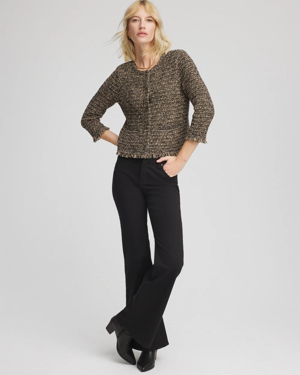 Chico's Women | Tweed Cropped Jacket BLACK