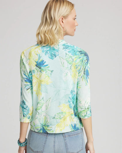 Chico's Women | Tropical Summer Romance Short Cardigan AQUA