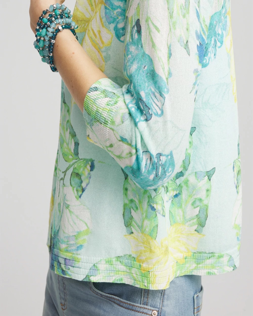 Chico's Women | Tropical Summer Romance Short Cardigan AQUA