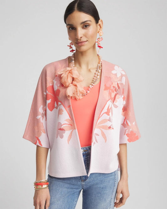 Chico's Women | Jacquard Kimono-Style Cardigan ALABASTER