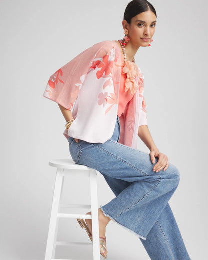 Chico's Women | Jacquard Kimono-Style Cardigan ALABASTER