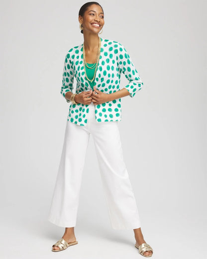 Chico's Women | Polka-Dot Summer Romance Short Cardigan ALABASTER