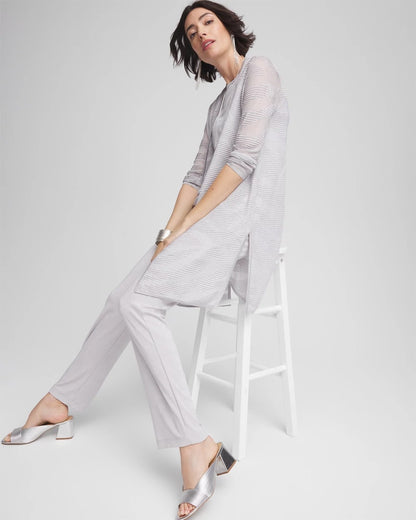 Chico's Women | Travelers™ Zebra-Motif Metallic Cardigan DOVE GRAY
