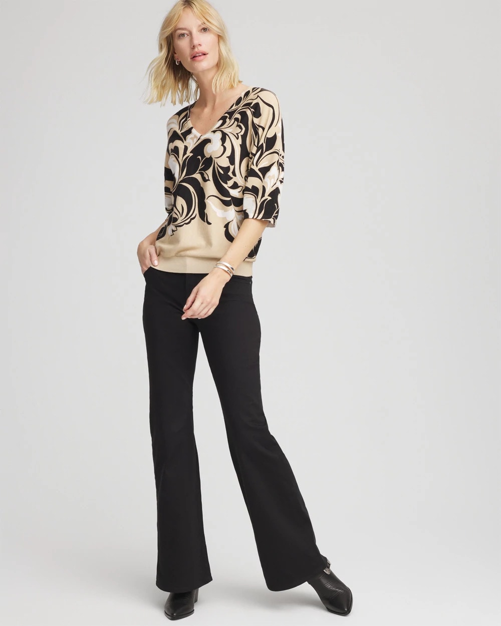 Chico's Women | Printed Dolman Sweater NEUTRAL
