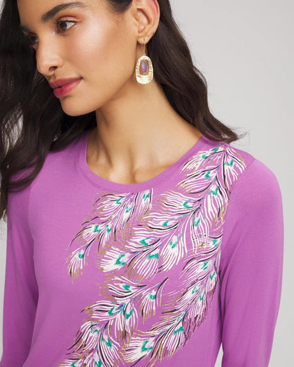 Chico's Women | Foiled Touch of Cool™ Layering Tee GOOSEBERRY