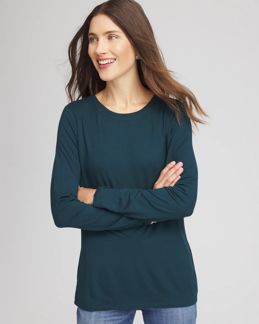 Chico's Women | Touch of Cool™ Layering Tee TEAL SHADOW