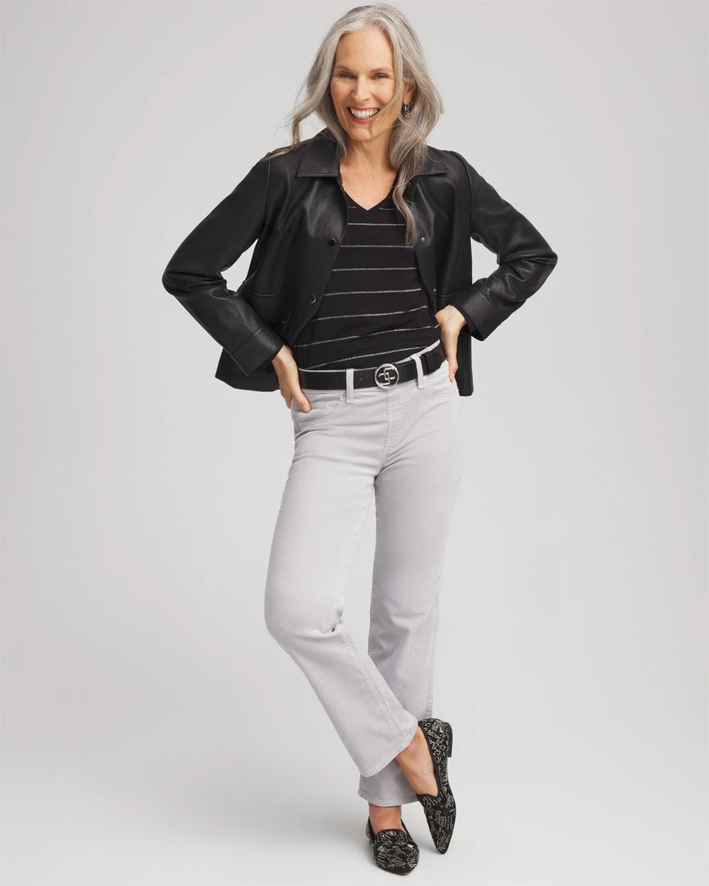 Chico's Women | Touch of Cool™ Lurex Layering Tee BLACK