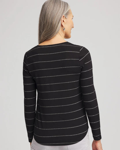 Chico's Women | Touch of Cool™ Lurex Layering Tee BLACK
