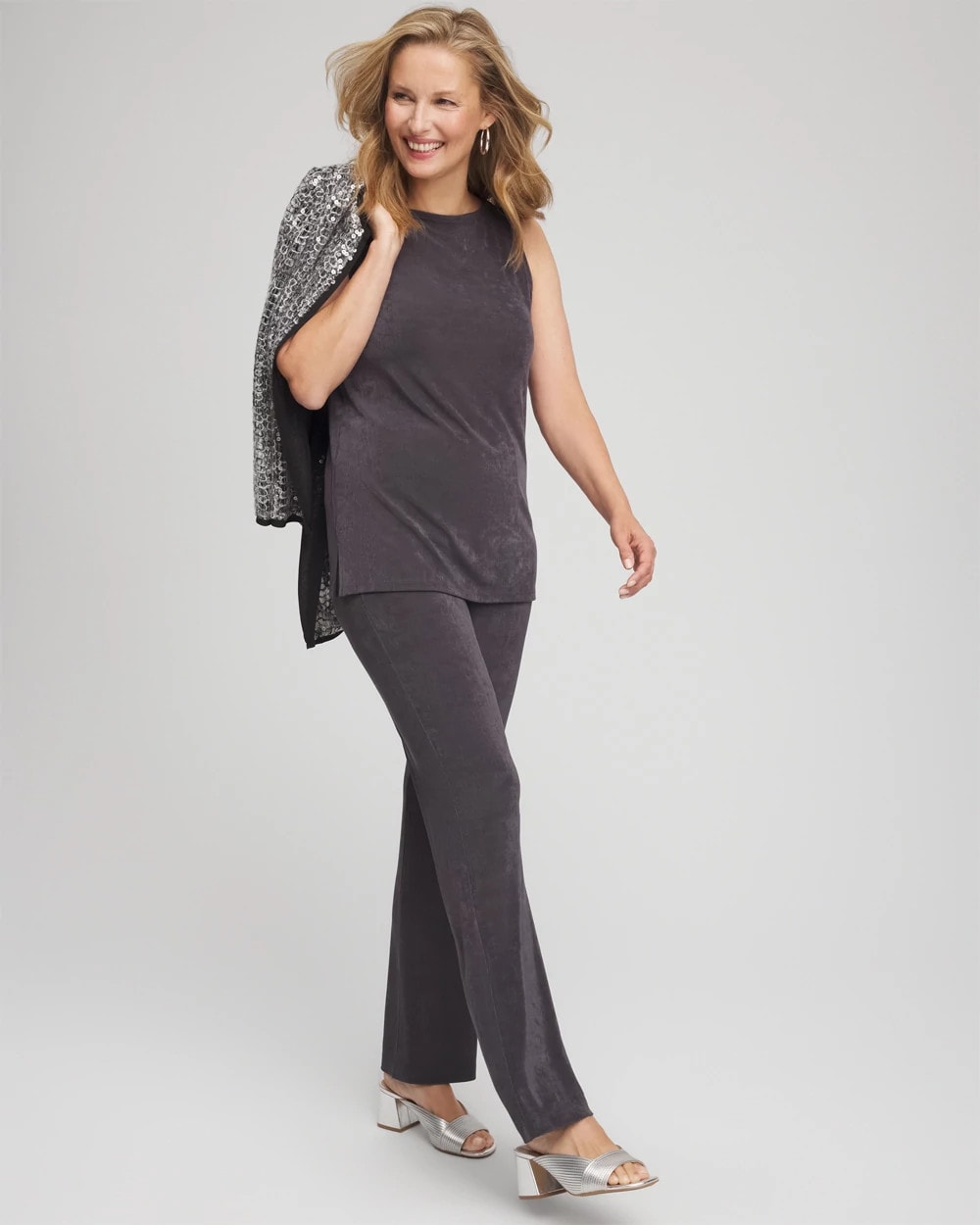 Chico's Women | Travelers™ Classic Side-Slit Tank SERENE GRAY