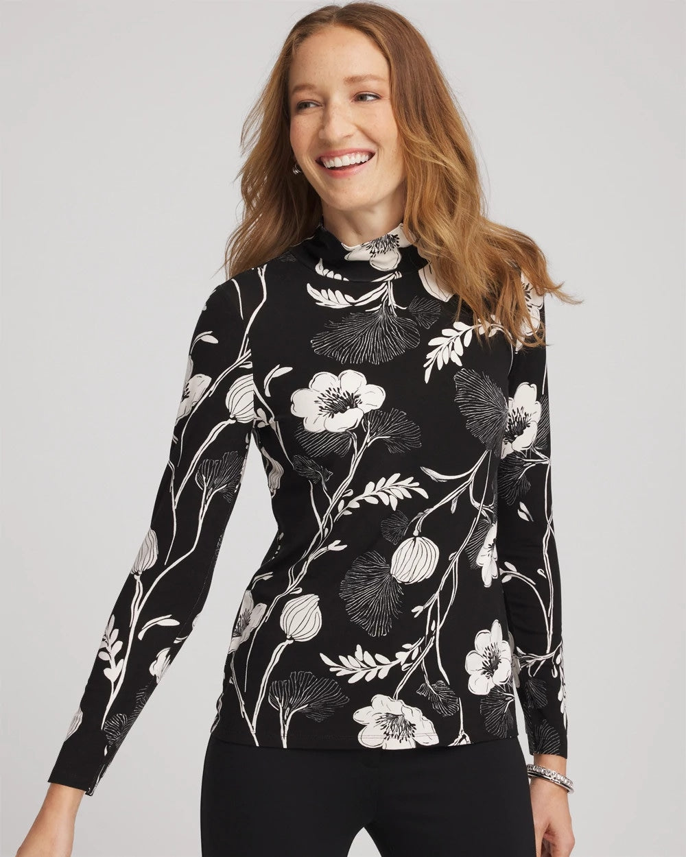 Chico's Women | Touch of Cool™ Mockneck Layering Tee BLACK
