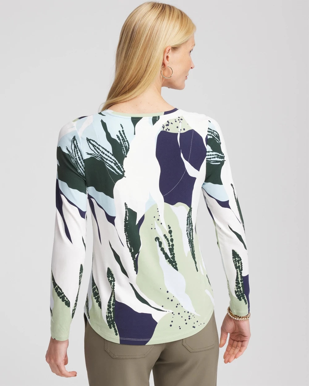 Chico's Women | Sea-Print Touch of Cool™ Layering Tee SAGE MEADOW