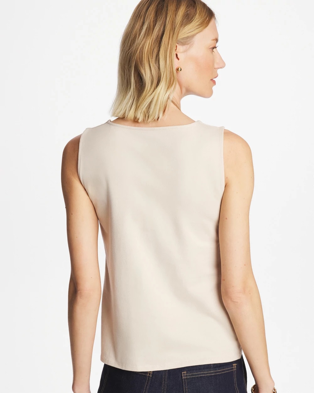 Chico's Women | Jersey Knit Square-Neck Tank PALE SAND