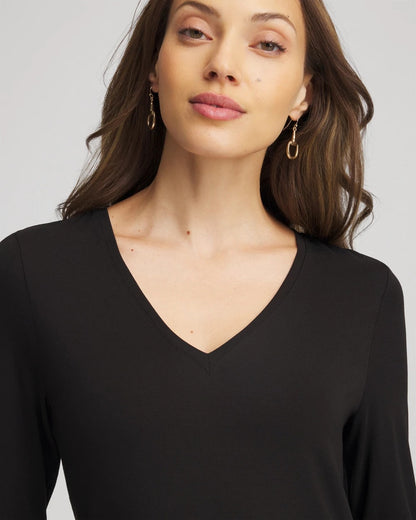 Chico's Women | Touch of Cool™ V-Neck Layering Tee BLACK