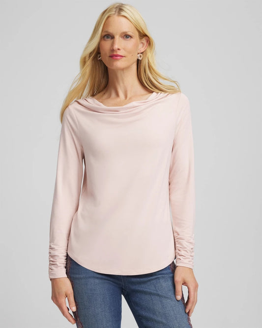 Chico's Women | Cowlneck Long-Sleeved Tee ROSE SMOKE