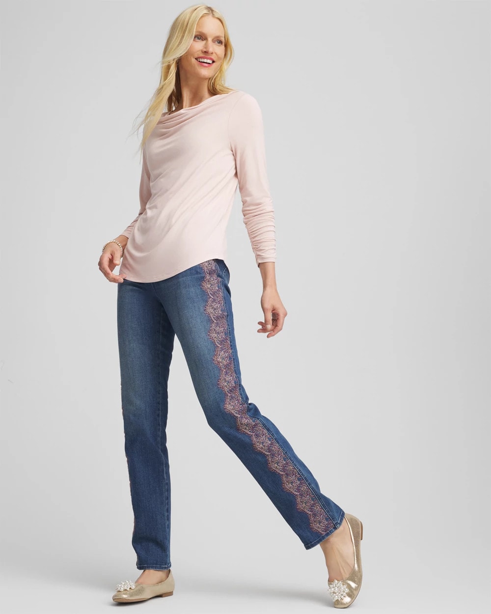 Chico's Women | Cowlneck Long-Sleeved Tee ROSE SMOKE